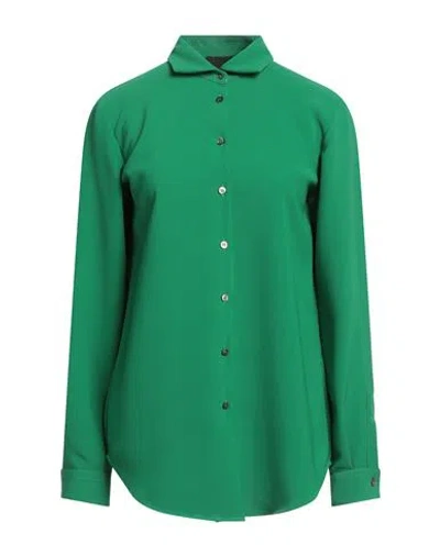Black Label Woman Shirt Green Size 6 Polyester, Elastane