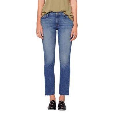 Black Orchid Bardot Straight Fray Jean In Medium Blue