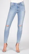 Black Orchid Carman High Rise Fray Denim In Flying High In Multi