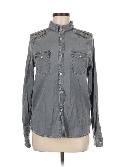 Pre-owned Black Orchid Denim Long Sleeve Button Down Shirt In Gray