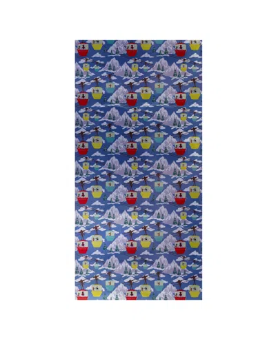 Black Paper Party Cable Car Gift Wrap In Blue