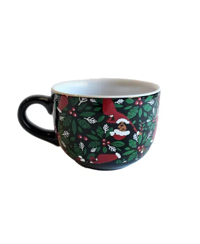 Black Paper Party Holiday Characters Holly Soup Mug In Multi