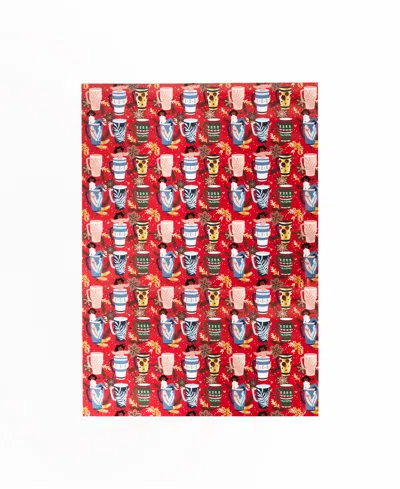Black Paper Party Holly Mug Gift Wrap In Red