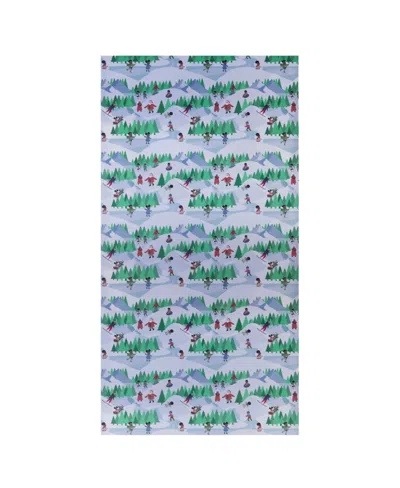 Black Paper Party Klaus Ski Resort Gift Wrap In Blue