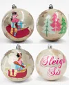 Black Paper Party Sleigh Sis Ornament, 4piece In Multi