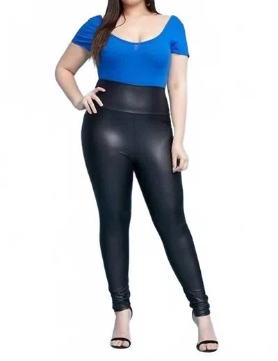 Black Pearl Clothing Farrah Faux Leather Leggings - Plus In Black