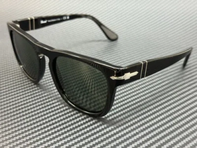 Pre-owned Black Persol Po3333s 95 31  Green Men's 54 Mm Sunglasses