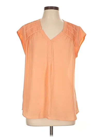 Pre-owned Black Rainn Short Sleeve Blouse In Orange