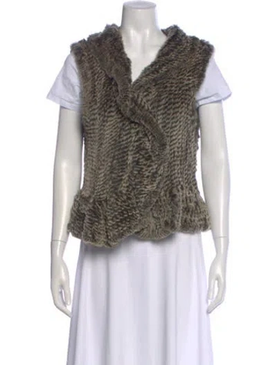 Pre-owned Black Saks Fifth Ave Fur V-neck Sweater In Multi