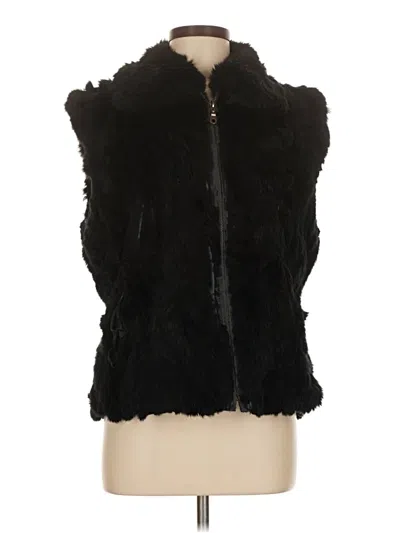 Pre-owned Black Saks Fifth Avenue Faux Fur Vest In Black