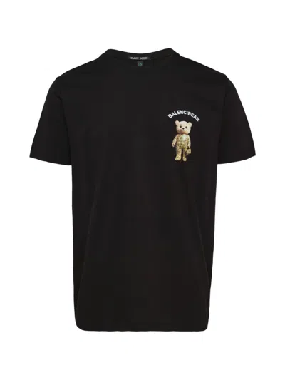 Black Score Balencibear Graphic-print T-shirt In Black