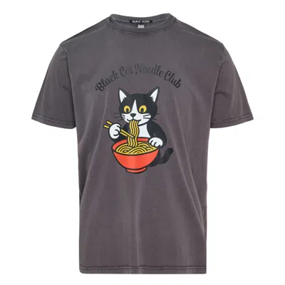 Black Score Black Cat Noodle Club Tee In Brown