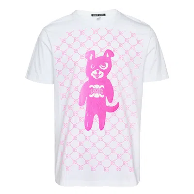 Black Score Graphic-print Cotton T-shirt In White