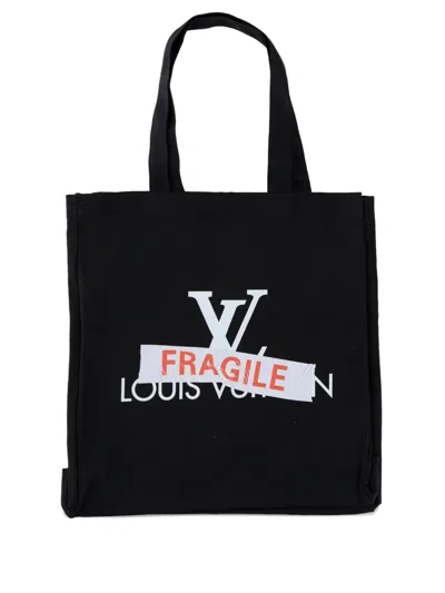 Black Score Cotton Shoulder Bag