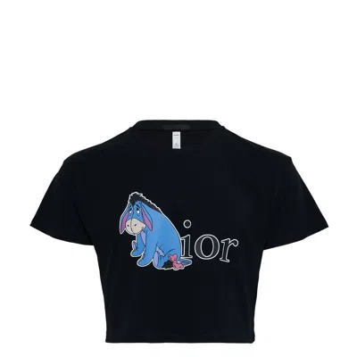 Black Score Cropped T-shirt In Black