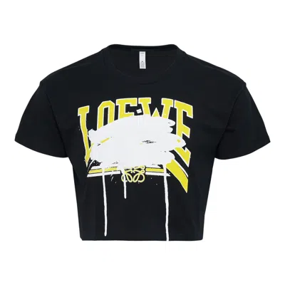 Black Score Cropped T-shirt In Blue