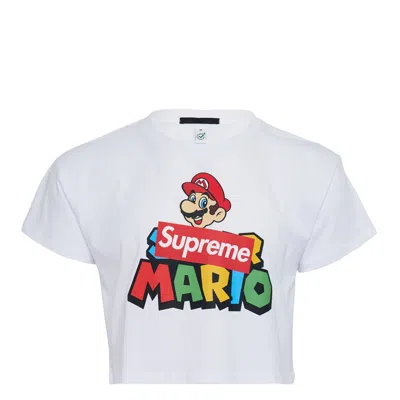 Black Score Cropped T-shirt In White