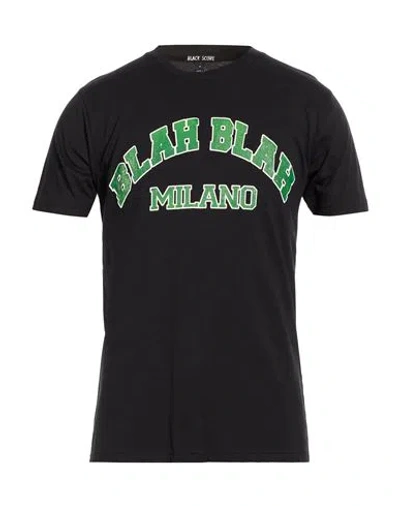 Black Score Man T-shirt Black Size S Organic Cotton