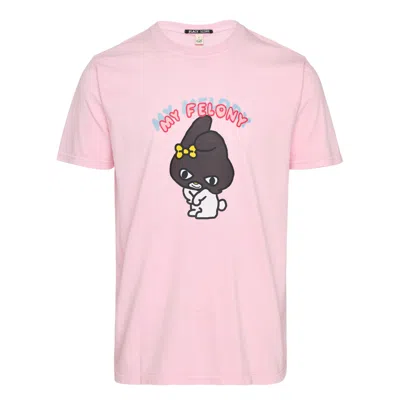 Black Score My Felony Graphic Tee In Pink