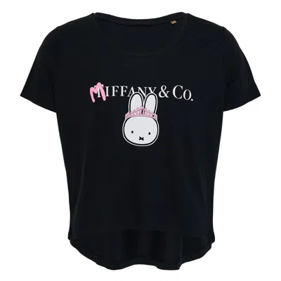 Black Score Womens Loose T-shirt In Animal Print