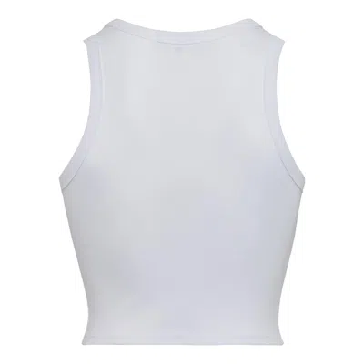 Black Score Womens Cropped Tank In White