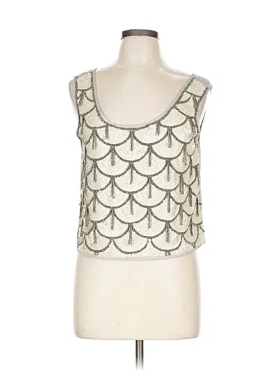 Pre-owned Black Sleeveless Top Tan Sweetheart Neckline Tops In Brown