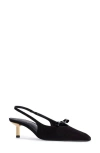 Black Suede Studio Adore Slingback Kitten Heel Pump In Black Suede