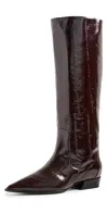 Black Suede Studio Aero 25 Boots Brown Eel Printed Leather In Brown Eel Printed Leather
