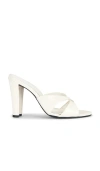 Black Suede Studio Aika 95 Sandal In White