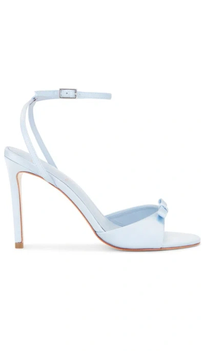 Black Suede Studio Albie 100 Bow Sandal In Blue Fog Satin
