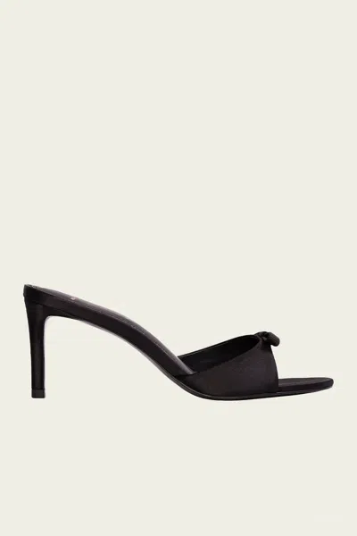 Black Suede Studio Albie 65 Mule In Black Satin