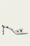 Black Suede Studio Albie 65 Mule In White Black Polka Dot In Gray