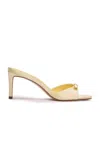 Black Suede Studio Albie Satin Mules In Yellow