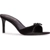 Black Suede Studio Albie Slide Sandal In Black Satin