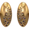 Black Suede Studio Ali Earring In Gold