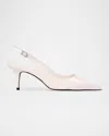 Black Suede Studio Alloy Patent Slingback Pumps In Coconut Patent Leather