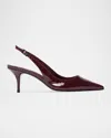 Black Suede Studio Alloy Patent Slingback Pumps In Red