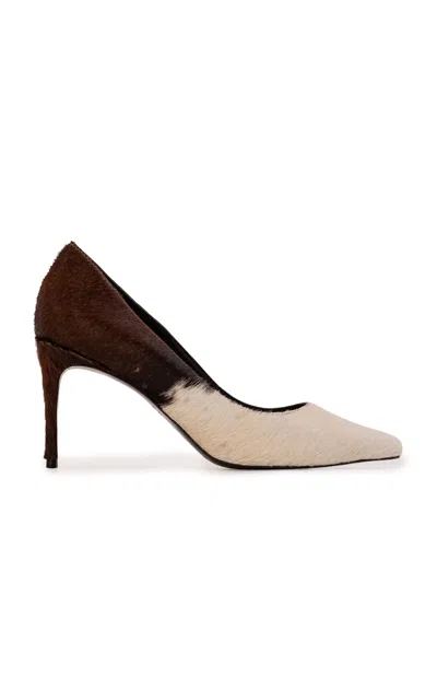 Black Suede Studio Amaya Pony Hair Pumps