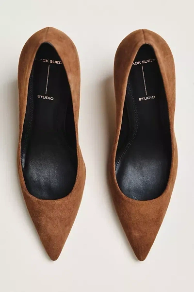 Black Suede Studio Amaya Pumps In Brown