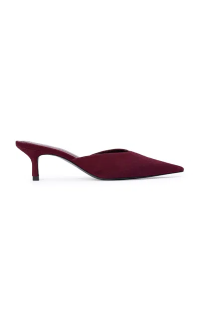Black Suede Studio Analisa Eel-printed Leather Mules In Burgundy