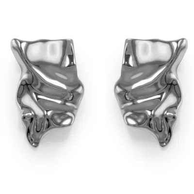 Black Suede Studio Arco Earring In Metallic