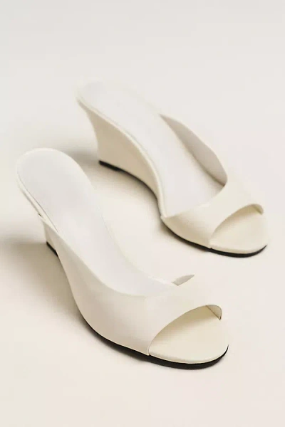 Black Suede Studio Arisha Wedge Sandals In White