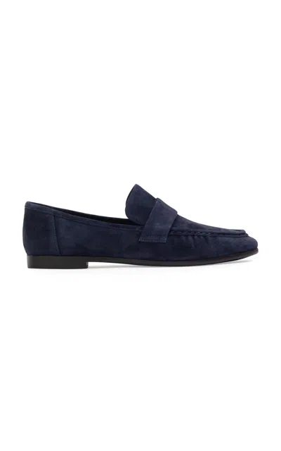 Black Suede Studio Arrow Leather Loafers