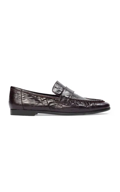 Black Suede Studio Arrow Leather Loafers