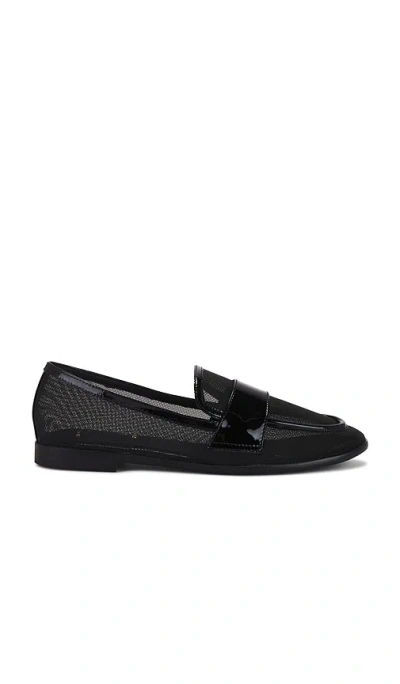 Black Suede Studio Arrow Loafer In Black Mesh