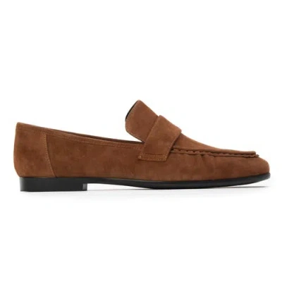 Black Suede Studio Arrow Loafer In Brown