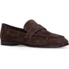 Black Suede Studio Arrow Loafer In Hot Fudge Suede