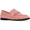 Black Suede Studio Arrow Loafer In Rose Suede