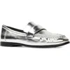 Black Suede Studio Arrow Loafer In Silver
