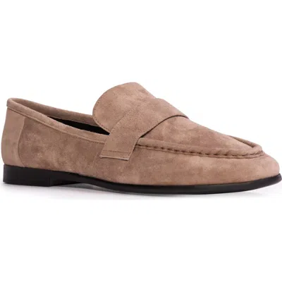 Black Suede Studio Arrow Loafer In Truffle Kid Suede